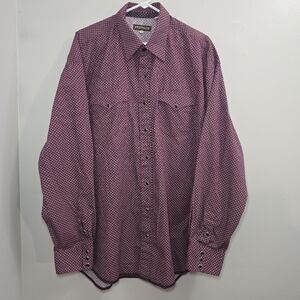 Stetson Shirt Mens Size 2XL Pearl Snap Western Cowboy Rodeo Red Black White